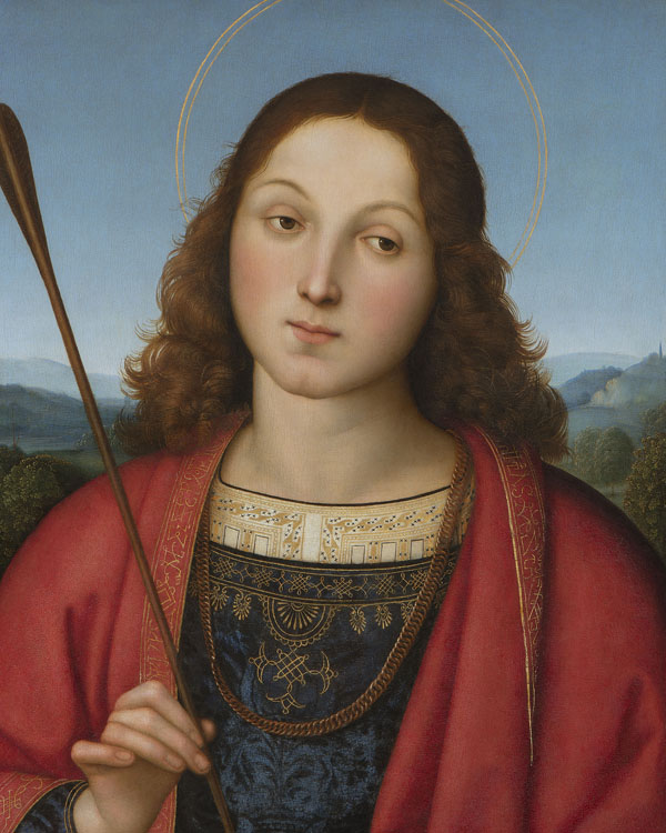Raffaello, San Sebastiano (1501-1502), tempera e olio su tavola. Bergamo, Accademia Carrara